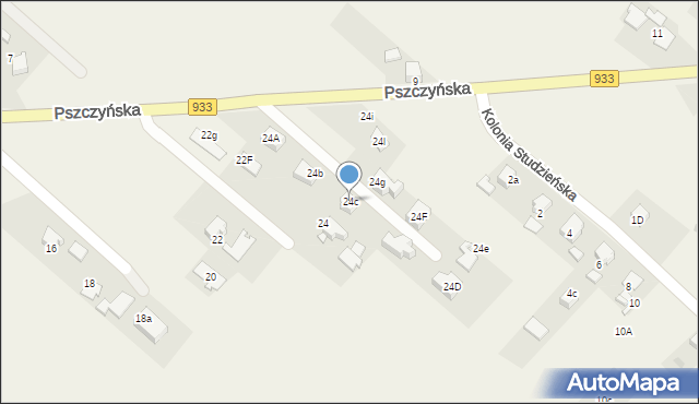 Pawłowice, Pszczyńska, 24c, mapa Pawłowice