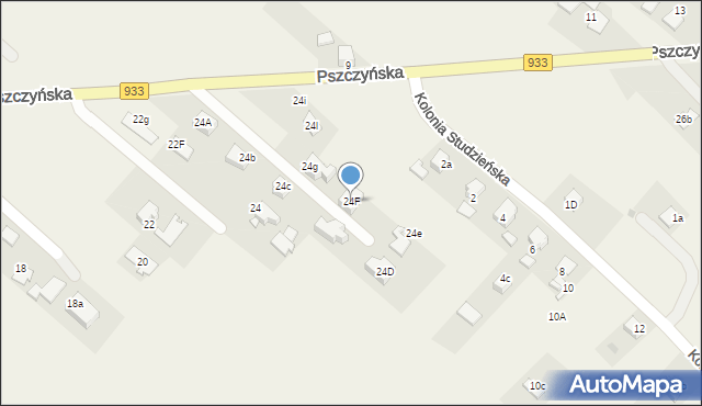 Pawłowice, Pszczyńska, 24F, mapa Pawłowice