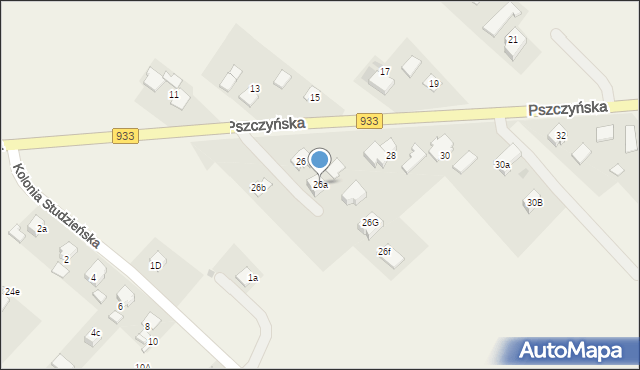 Pawłowice, Pszczyńska, 26a, mapa Pawłowice