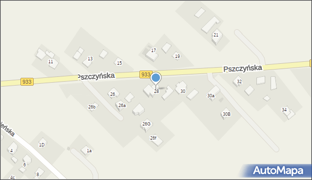 Pawłowice, Pszczyńska, 28, mapa Pawłowice