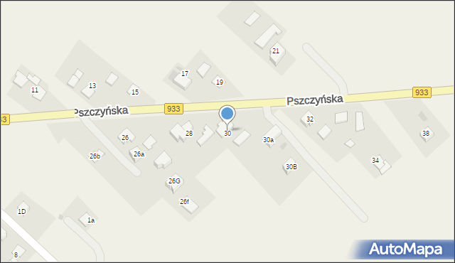 Pawłowice, Pszczyńska, 30, mapa Pawłowice