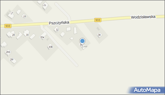 Pawłowice, Pszczyńska, 34a, mapa Pawłowice