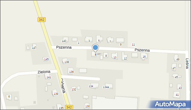 Pęgów, Pszenna, 6, mapa Pęgów