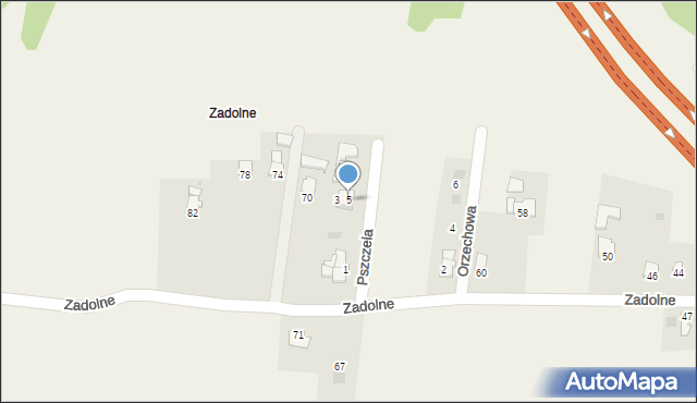 Pietrzykowice, Pszczela, 5, mapa Pietrzykowice