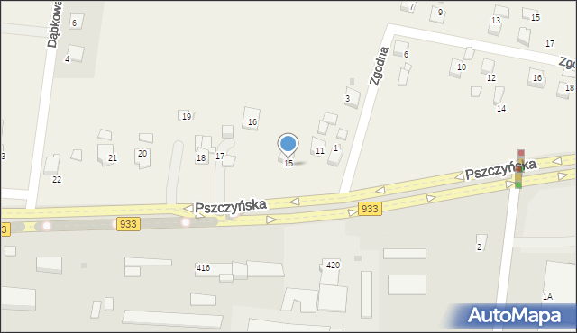 Pniówek, Pszczyńska, 15, mapa Pniówek