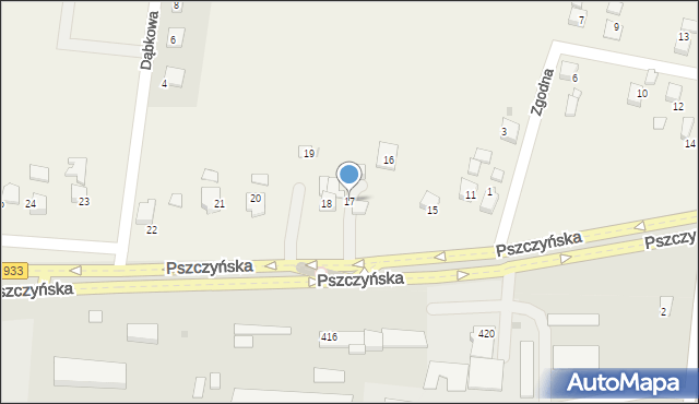 Pniówek, Pszczyńska, 17, mapa Pniówek