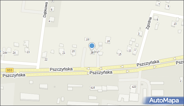 Pniówek, Pszczyńska, 18, mapa Pniówek