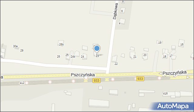 Pniówek, Pszczyńska, 23, mapa Pniówek