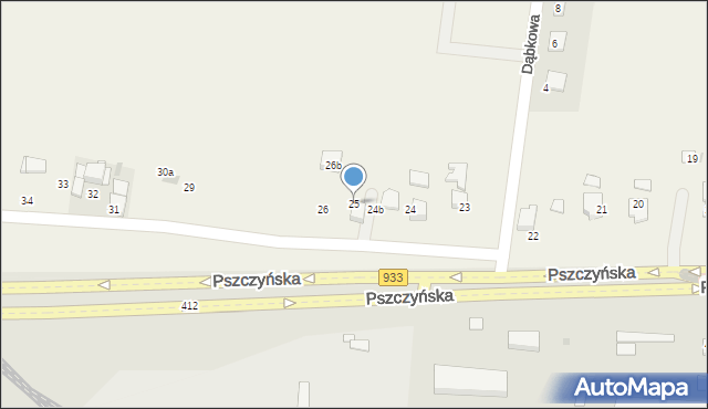 Pniówek, Pszczyńska, 25, mapa Pniówek