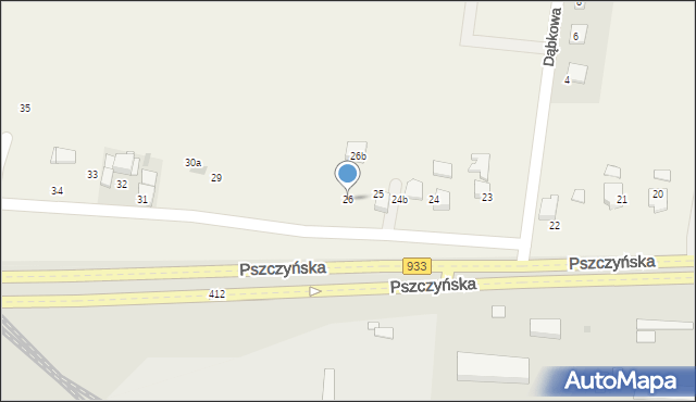 Pniówek, Pszczyńska, 26, mapa Pniówek