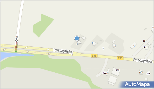 Pniówek, Pszczyńska, 9, mapa Pniówek