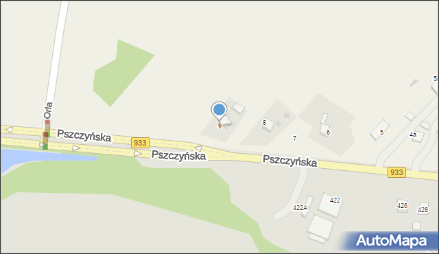 Pniówek, Pszczyńska, 9, mapa Pniówek