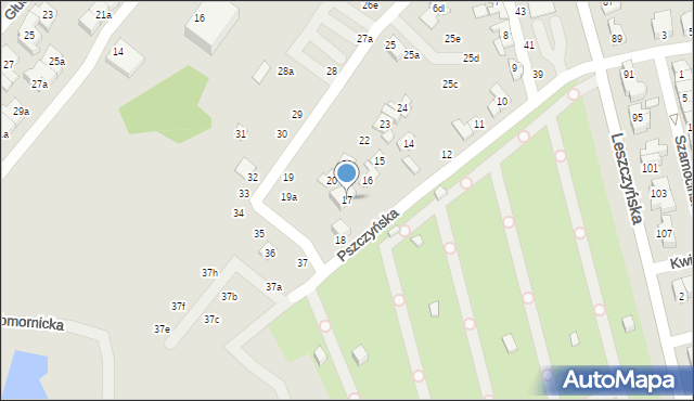 Poznań, Pszczyńska, 17, mapa Poznania