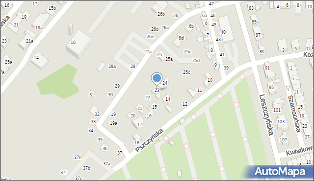 Poznań, Pszczyńska, 23, mapa Poznania