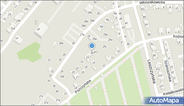 Poznań, Pszczyńska, 24, mapa Poznania