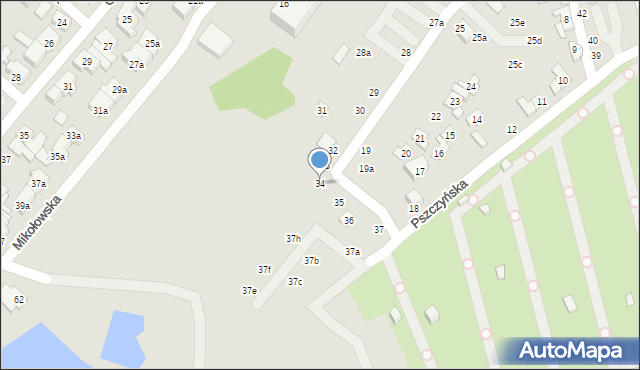 Poznań, Pszczyńska, 34, mapa Poznania