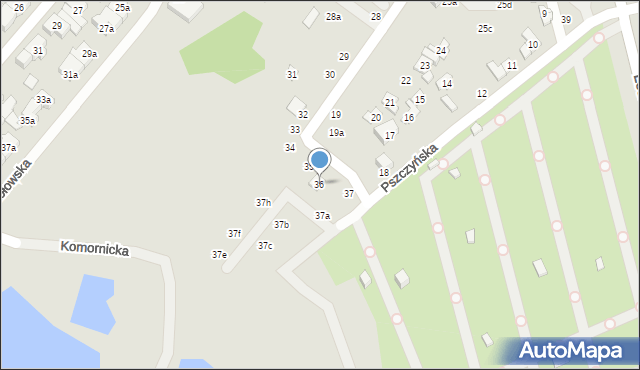 Poznań, Pszczyńska, 36, mapa Poznania