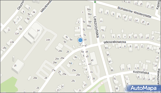 Poznań, Pszczyńska, 5a, mapa Poznania