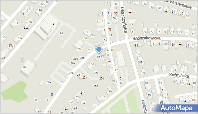 Poznań, Pszczyńska, 6b, mapa Poznania