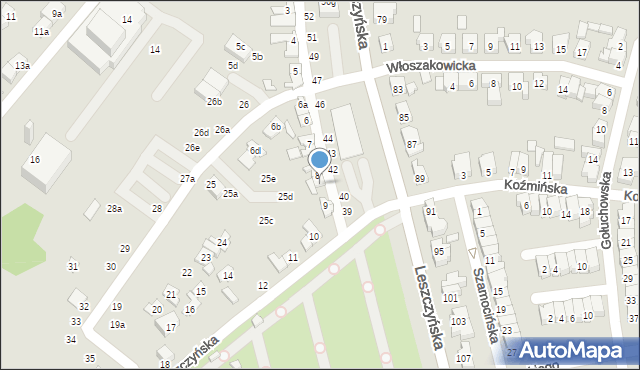 Poznań, Pszczyńska, 8a, mapa Poznania