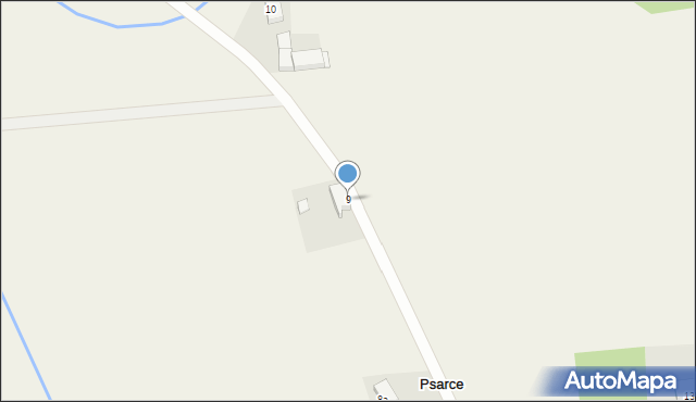 Psarce, Psarce, 9, mapa Psarce