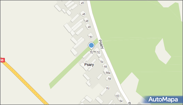 Psary, Psary, 51, mapa Psary