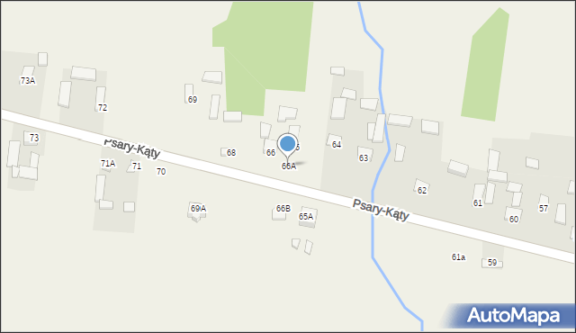 Psary-Kąty, Psary-Kąty, 66A, mapa Psary-Kąty