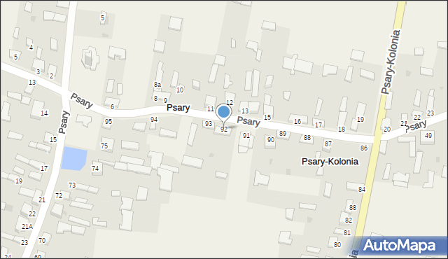 Psary-Kolonia, Psary-Kolonia, 92, mapa Psary-Kolonia