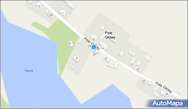 Psie Głowy, Psie Głowy, 10, mapa Psie Głowy