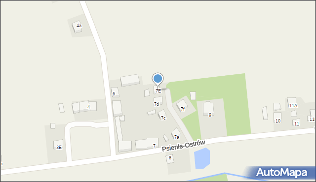 Psienie-Ostrów, Psienie-Ostrów, 7E, mapa Psienie-Ostrów