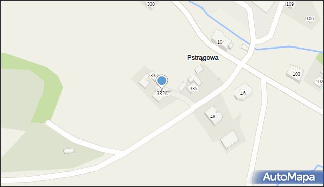 Pstrągowa, Pstrągowa, 332A, mapa Pstrągowa