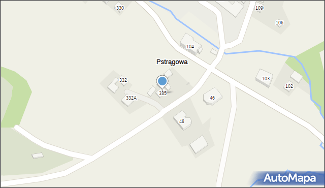 Pstrągowa, Pstrągowa, 335, mapa Pstrągowa