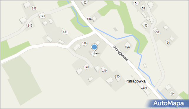 Pstrągówka, Pstrągówka, 147, mapa Pstrągówka