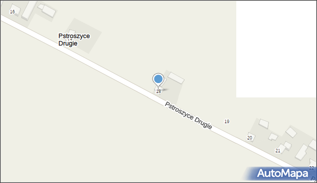 Pstroszyce Drugie, Pstroszyce Drugie, 18, mapa Pstroszyce Drugie
