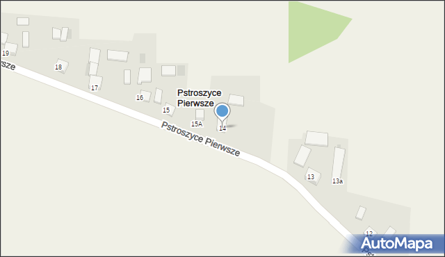 Pstroszyce Pierwsze, Pstroszyce Pierwsze, 14, mapa Pstroszyce Pierwsze