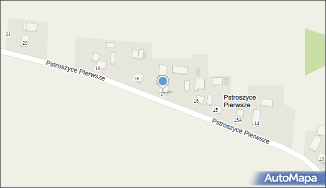 Pstroszyce Pierwsze, Pstroszyce Pierwsze, 17, mapa Pstroszyce Pierwsze