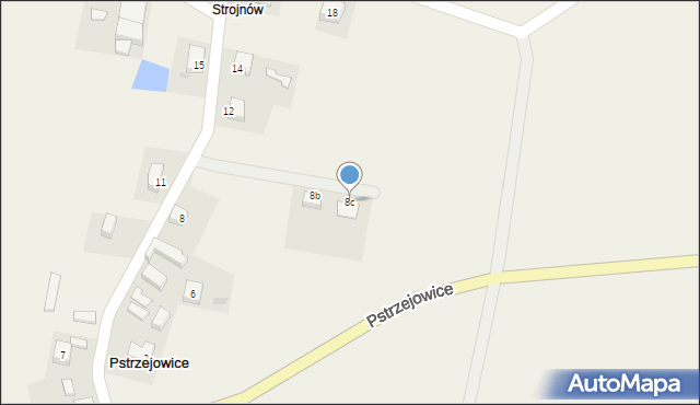 Pstrzejowice, Pstrzejowice, 8c, mapa Pstrzejowice