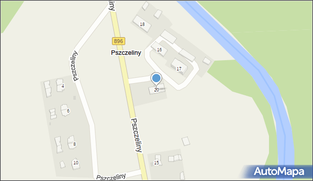 Pszczeliny, Pszczeliny, 20, mapa Pszczeliny