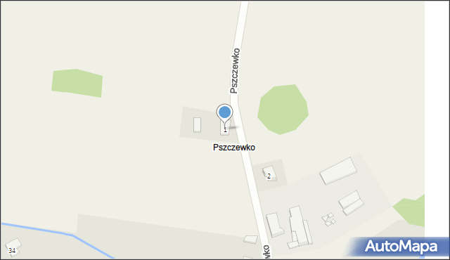 Pszczewko, Pszczewko, 1, mapa Pszczewko