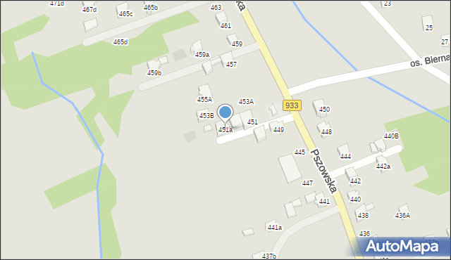 Pszów, Pszowska, 451a, mapa Pszów