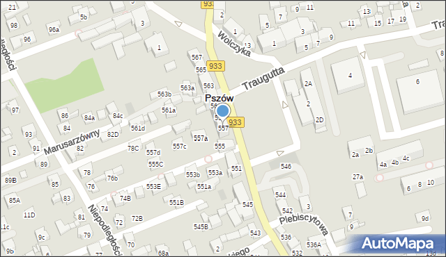 Pszów, Pszowska, 557, mapa Pszów
