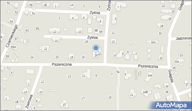 Puszczykowo, Pszeniczna, 14, mapa Puszczykowo