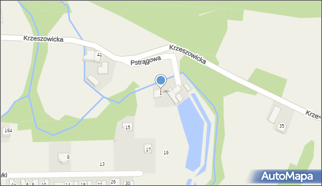 Radwanowice, Pstrągowa, 1, mapa Radwanowice