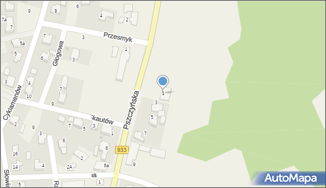 Rajsko, Pszczyńska, 1, mapa Rajsko