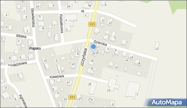 Rajsko, Pszczyńska, 17, mapa Rajsko