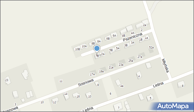 Różyny, Pszeniczna, 7B, mapa Różyny