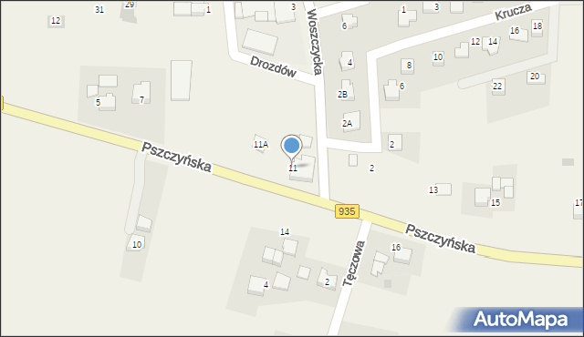 Rudziczka, Pszczyńska, 11, mapa Rudziczka