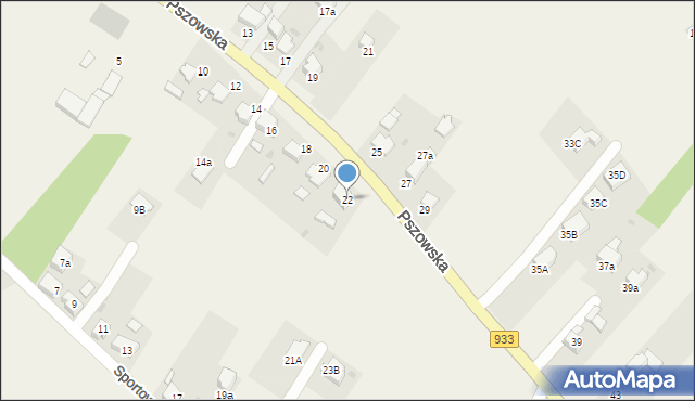 Rzuchów, Pszowska, 22, mapa Rzuchów