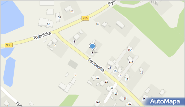 Rzuchów, Pszowska, 7, mapa Rzuchów