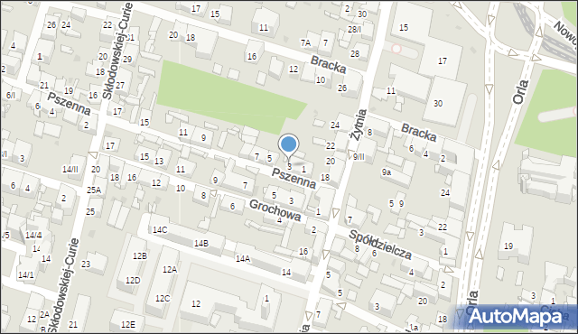 Sosnowiec, Pszenna, 3, mapa Sosnowca